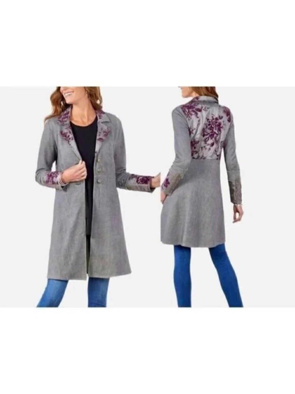 Soft Surroundings Grandeur Embroidered Jacket Size M